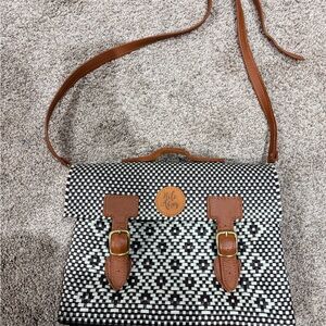 Chic Black and Tan Crossbody Bag by